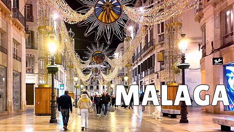 Malaga Transforms for Christmas 🎄 Night Tour of Holiday Decorations [4K]
			