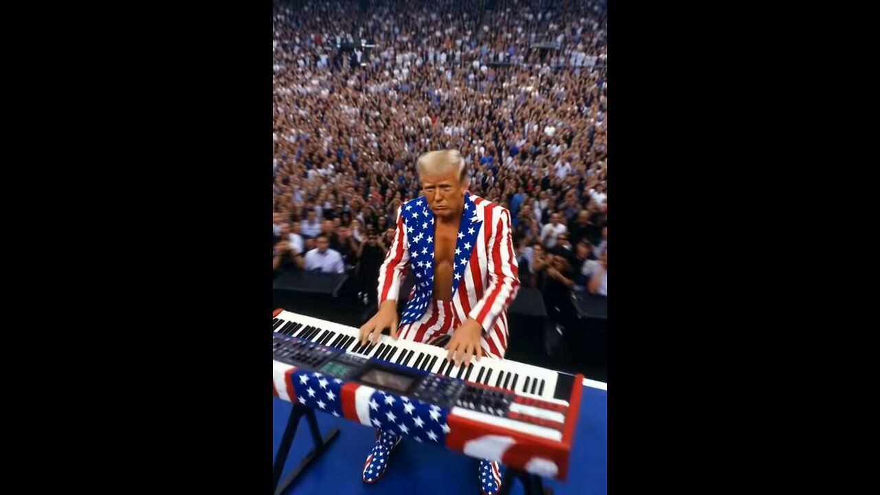 Donald Trump rocking on the keyboard.