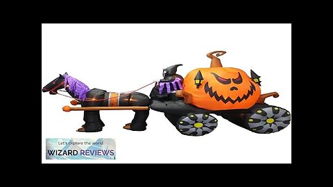 Halloween Decoration 11.5 Foot Long Inflatable Grim Reaper Driving Pumpkin Carriage Outdoor Review