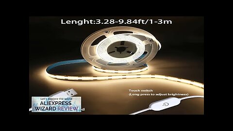 USB COB LED Strip Light DIY TV Mirror Backlight 320LEDs/M 5V Ribbon Review