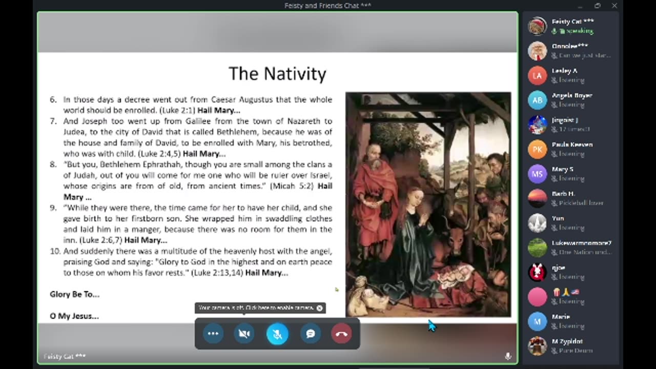 Feisty's 8 PM (Eastern) Scriptural Rosary