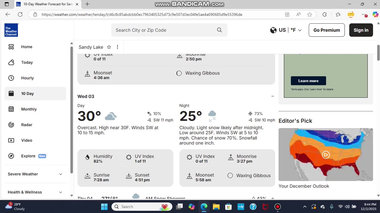 DECEMBER 2 2025 TONIGHT'S WEATHER FORECAST WITH BRAYDEN WYGANT PART 1