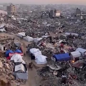 Massive destruction of Palestinian homes and streets caused by Israeli forces