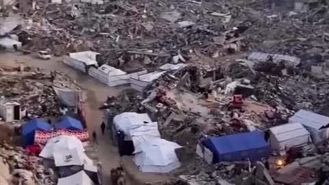 Massive destruction of Palestinian homes and streets caused by Israeli forces