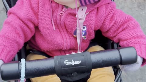 Baby Kayla Sees Something Funny on Our Walk 😂