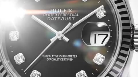 ROLEX DATEJUST BLACK DIAMOND WATCH