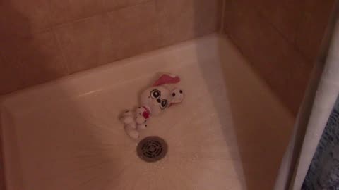 Destiny jumps in the shower