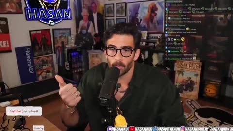 Hasan Piker displays his dog’s collar, says “it only vibrates.” A closer look appears