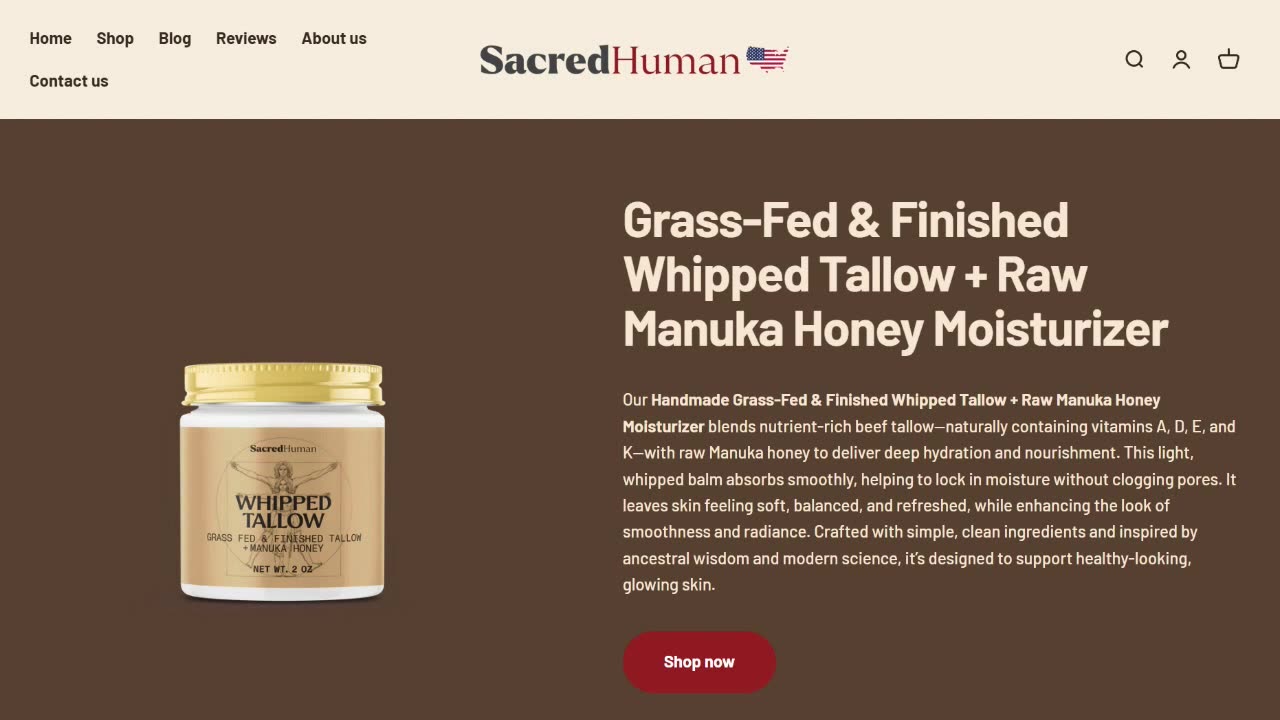 SACRED HUMAN: Tallow Moisturizer For Glowing Skin Is Back In Stock!