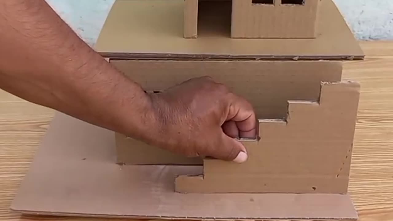 Miniature modern house model। Hot to। Cardboard house model