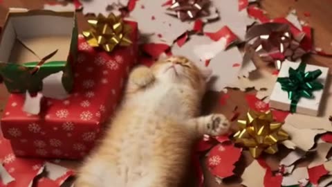 🐱🎁💥 My Cat Started a Full-On Gift Wrap Rebellion… Christmas Will Never Be the Same 😂🎄