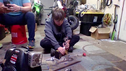 In the garage with Justus and Kyle