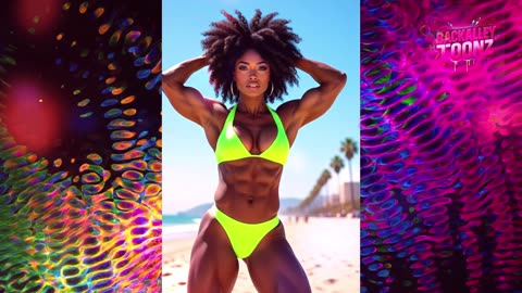 AI FITNESS VIXENS - BLACK GIRL MUSCLE MAGIC COMP READY PHOTOSHOOT