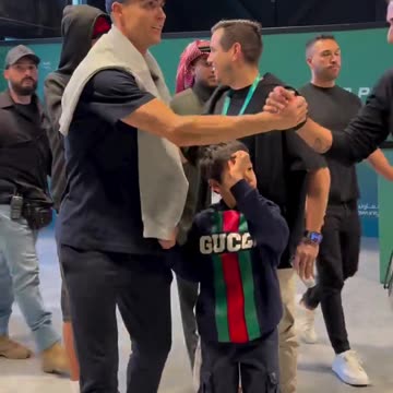 Cristiano Ronaldo arriving to the final matches of Paddle Championship in Riyadh
