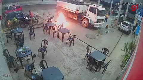 Gas Station INFERNO Narrowly Avoided! Idiot Lights Cigarette, Drops Match