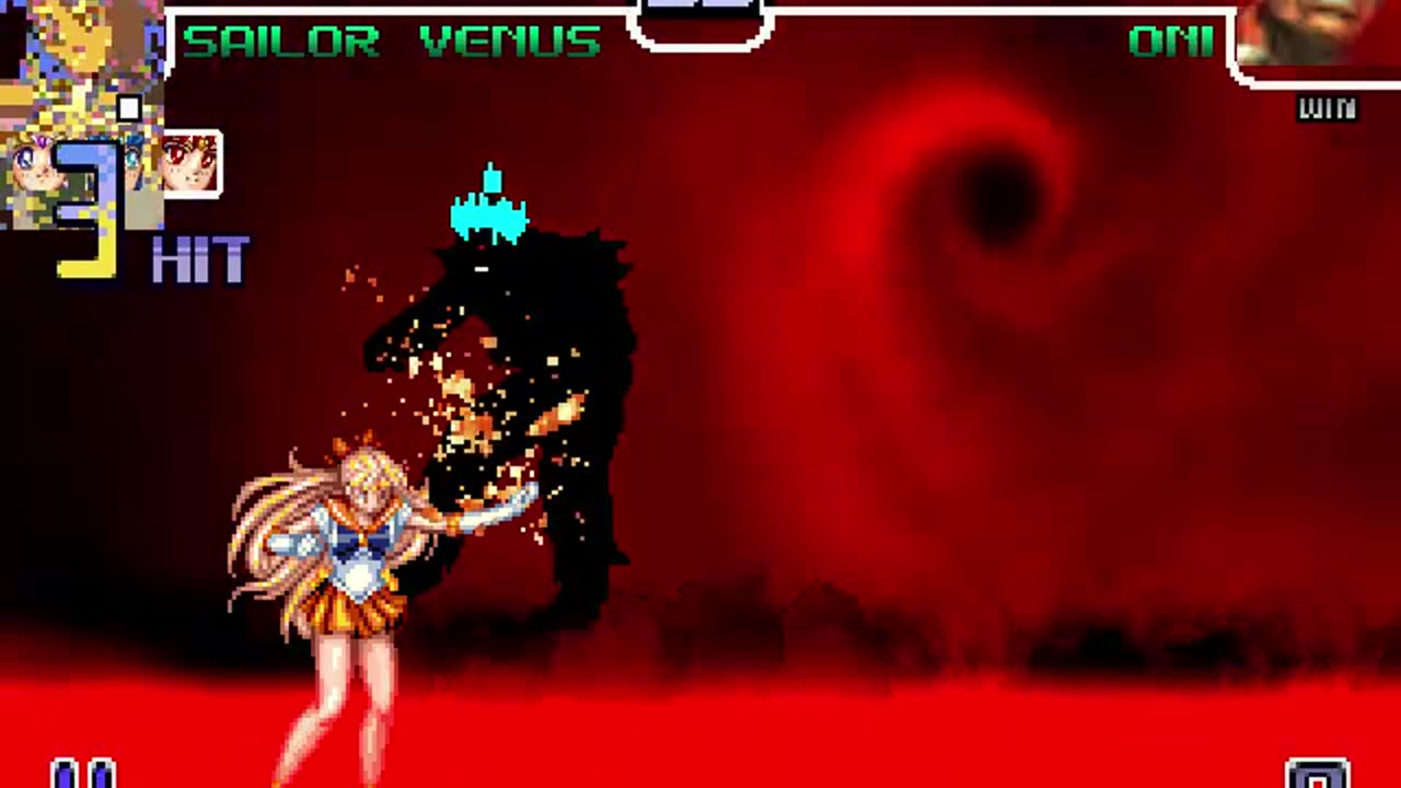 Sailor Moon, Sailor Mars, Sailor Venus, and Sailor Mercury (Me) Vs Oni