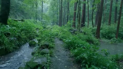 The streams and rain in the valley