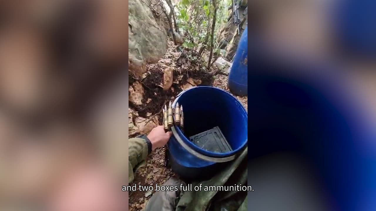 Footage of the machine gun position aimed at Israeli territory in southern