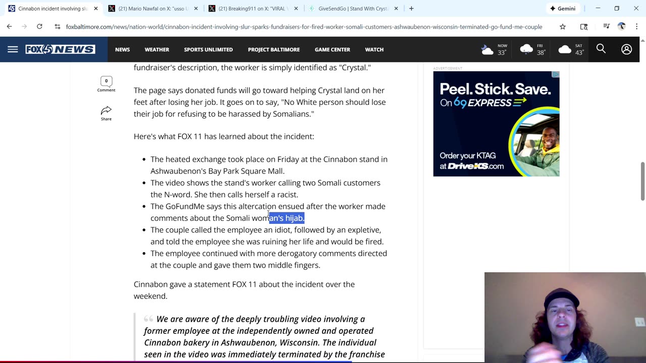 Cinnabon Worker Fired After Being Harassed By Somali Couple