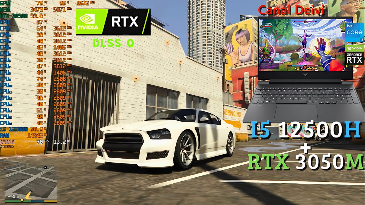 GTA V PC Ray Tracing (Grand Theft Auto V Enhanced) 12500H + RTX 3050M + 32GB RAM DDR4 3200MHz HP