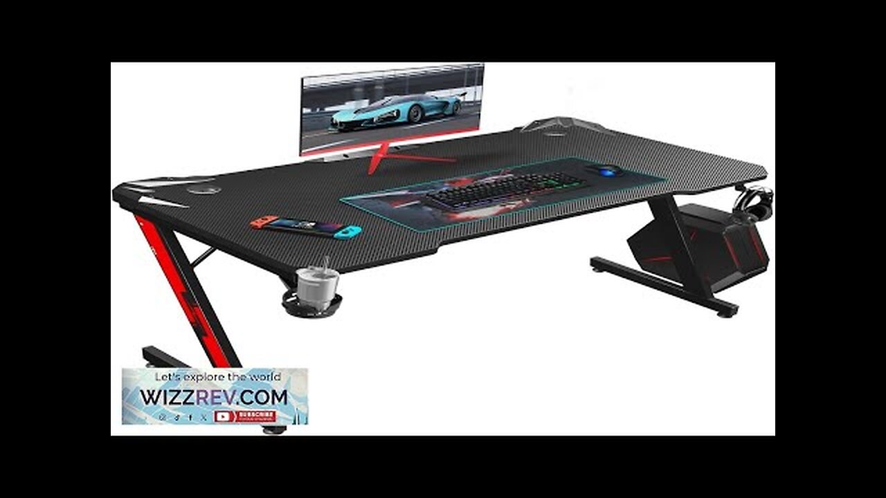 Homall Gaming Desk Computer Desk with Carbon Fiber Surface Gaming Table Z Review