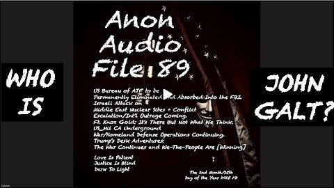 SGANON W/ AUDIO FILE 89. MAJOR INTEL ON EQ'S IN CENTRAL CA, WELCOME TO THE PARTY SG. CLIF HIGH