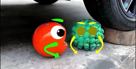 Crushing Crunchy & Soft Things by Car | Experiment: Car Nail vs Watermelon - KidTok