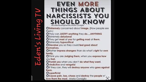 Even more things to know about a Narcissistic demon _ Eden's Living TV