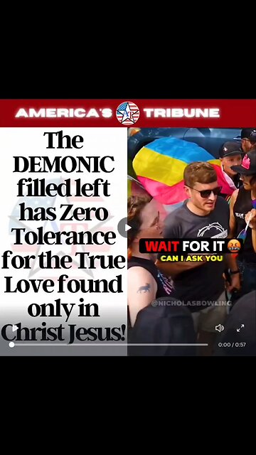 The DEMONIC filled left has Zero Tolerance for the True Love found only in Christ Jesus!