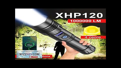 Super XHP120 Powerful Led Flashlight XHP90 High Power Torch Light Rechargeable Tactical Review