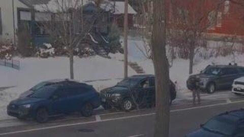 Video showing moments leading up to the shooting - Renee Good blocking the whole road