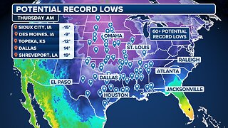 Major Snowstorm Burying Virginia, Maryland and North Carolina - Record Cold in the Central U.S.