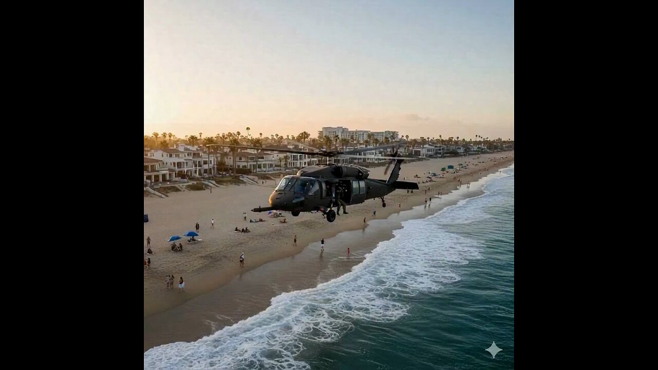 landing on the beach