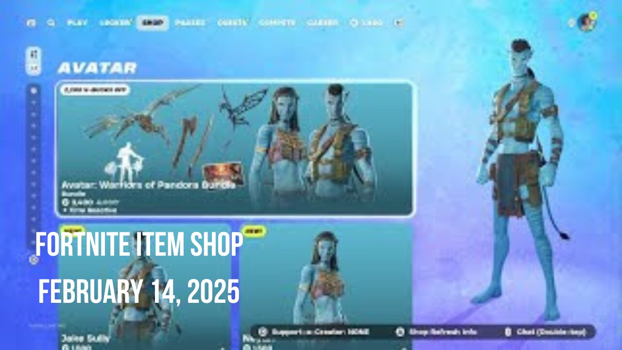 Fortnite Item Shop|February 14, 2025(*New* Avatar Bundle & Kicks)