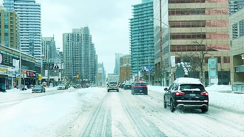 Driving to Toronto after Heavy Overnight Snowfall | Feb 13, 2025 | from Richmond Hill to North York