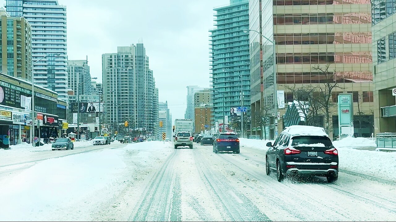 Driving to Toronto after Heavy Overnight Snowfall | Feb 13, 2025 | from Richmond Hill to North York