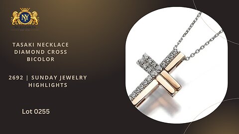 TASAKI NECKLACE DIAMOND CROSS BICOLOR