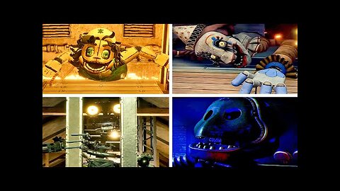 FNAF Secret of The Mimic - All Animatronics Destroyed Death Cutscenes