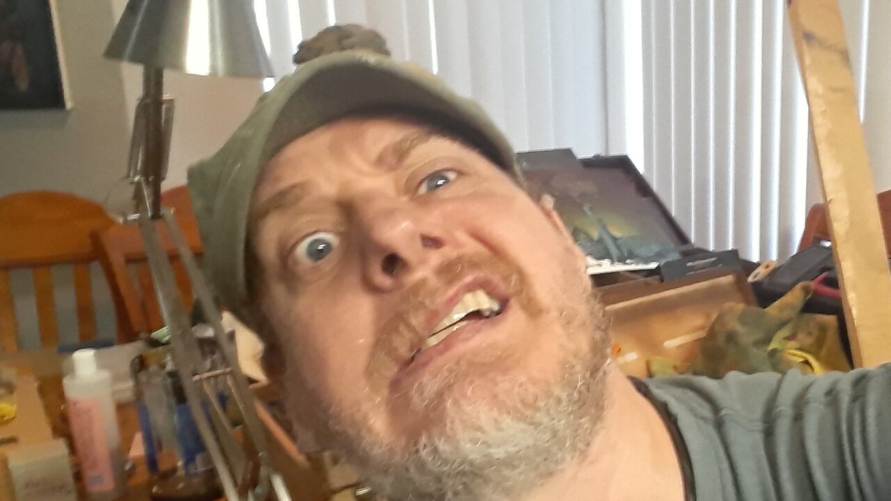 Painting with a son of a bitch.