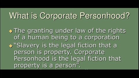 Corporate PERSONHOOD must be ABOLISHED