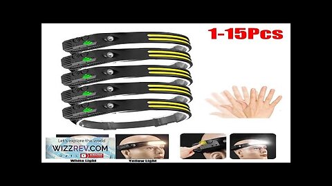 1-15Pcs LED Induction Headlamp USB Rechargeable Head Flashlight Powerful Camping Head Review