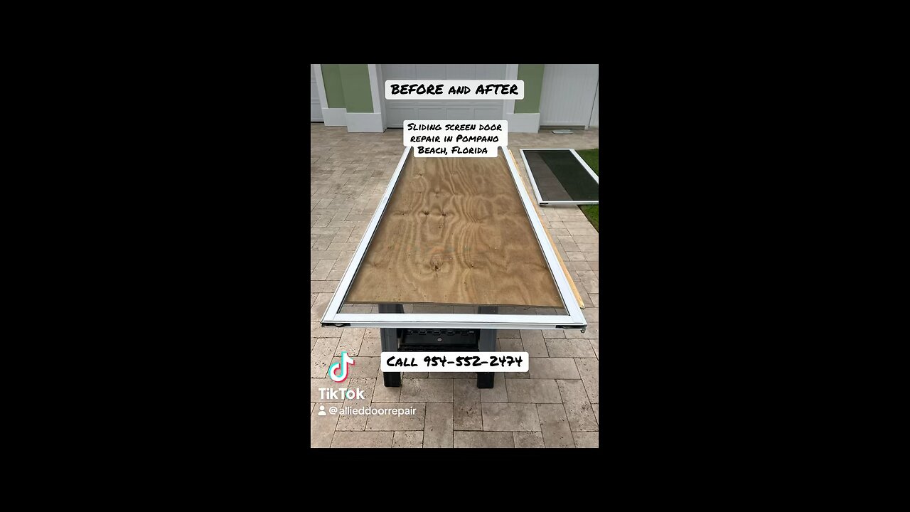 Sliding screen door rescreening and roller replacement in Pompano Beach, Fl.