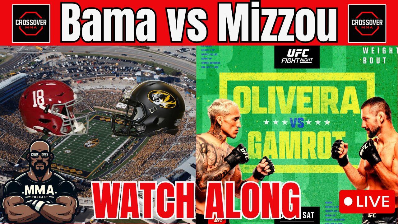 #8 Alabama vs #14 Missorui Watch Along & UFC Rio Preview Stream