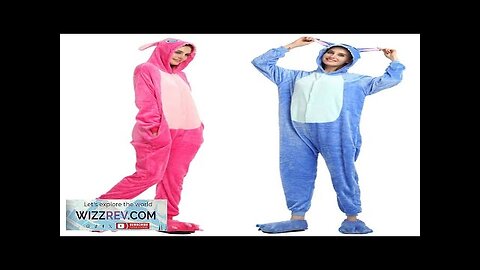 Anime Stitch Cosplay Costume for Adult Lilo Stitch Onesies Pajamas Sleepwear Couple Review