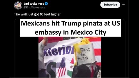 Mexicans hit Trump pinata at US embassy Mexico City