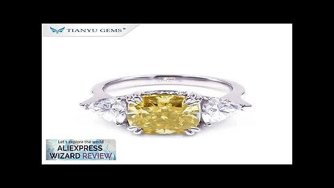 Tianyu Gems 9x9 Cushion Vivid Yellow 3 Stones Rings Women Engagement 6x6 Review