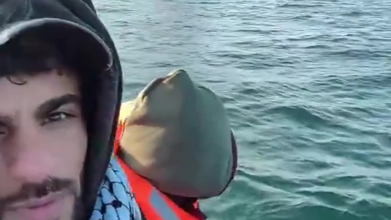 Palestinian barbarian Abu Wadei crosses the Channel.