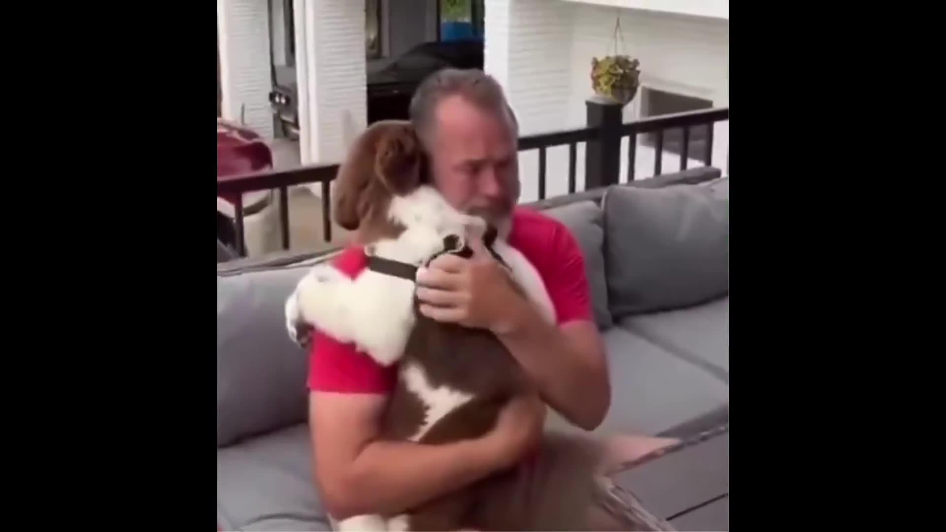 This father wanted a dog his whole life and always talked about it, and now....