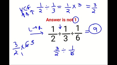 1/2÷1/3÷1/6 The answer is not 1. 99% failed! Can you do it? #math #logicalstation #mathproblem #math
