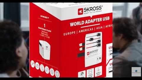 SKROSS Universal Travel Plug with USB and USB C, 1.302962, White